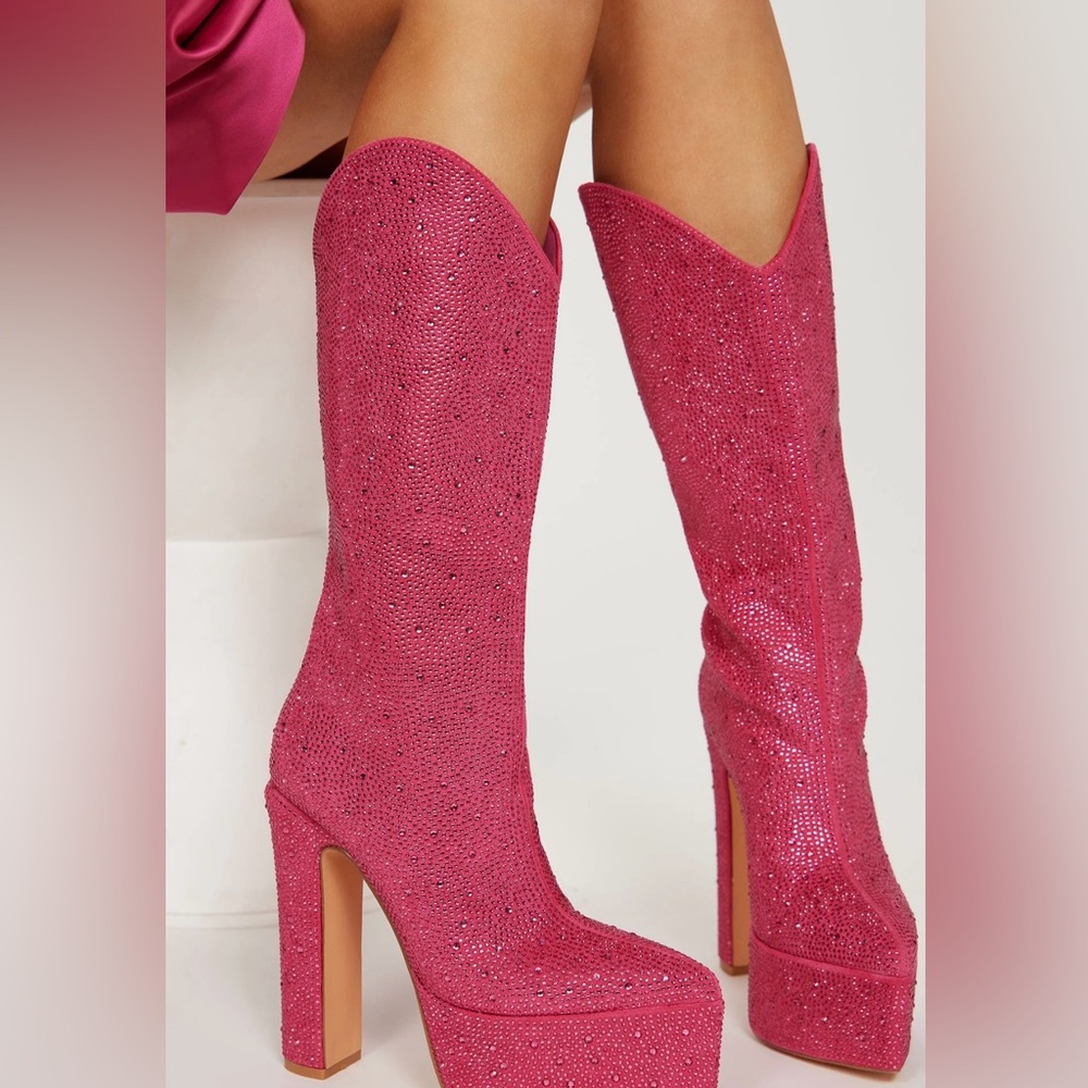 Fashion Nova Pink Boots